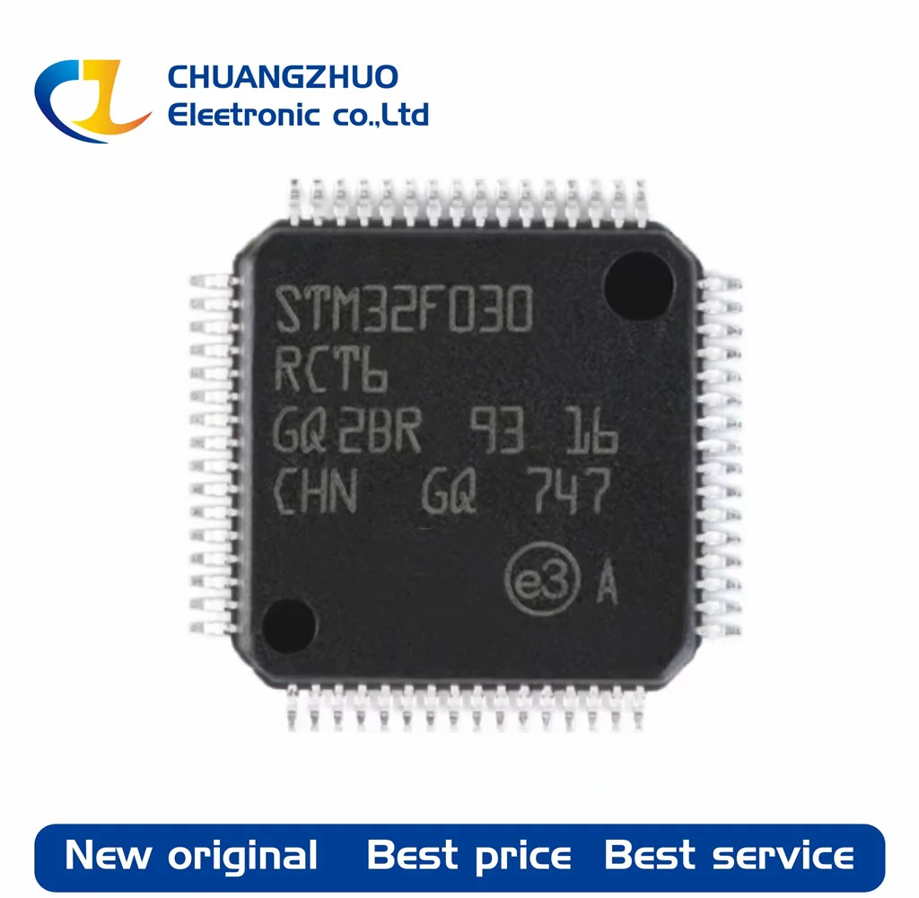 

1Pcs New original STM32F030RCT6 256KB ARM Cortex-M0 32KB 48MHz FLASH 51 LQFP-64(10x10) Microcontroller Units