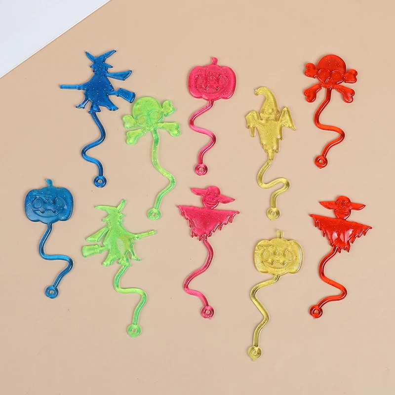 10-30Pcs Halloween Stretchy Sticky Toy Treat Or Trick Gift Pumpkin Ghost Witch Fun Toys Kids Birthday Party Favors Goodie Filler