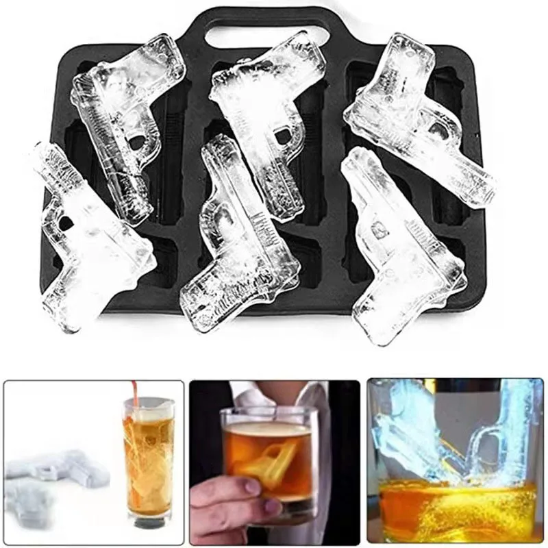 Silicone Toy Gun Ice Mold Plastic Bullet Shaped Ice Cube Tray Easily Detachable DIY Cube Mold Cream Tools ice mold