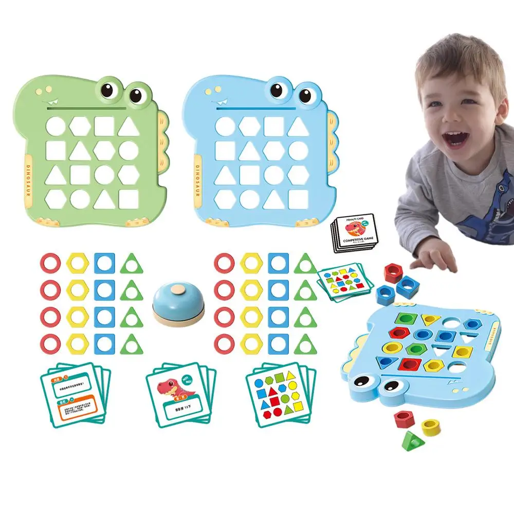Shape Matching Game For Kids Dinosaur Puzzle Board Shape Sorter Educational Toys Board Games Geometric Shapes Shape Sorting Fine