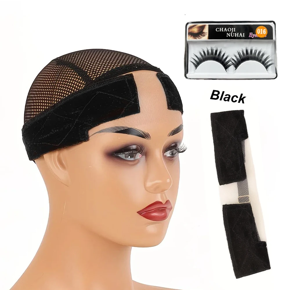 Premium Lace Wig Gripper Band Set with Breathable Extra-Wide Design and Bonus False Eyelashes