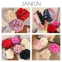 Solid Color Fabric Wers Large Claws For Women New Sweet Shark Clip French Wer Haripins Elegant Hair Accessories - Image 6