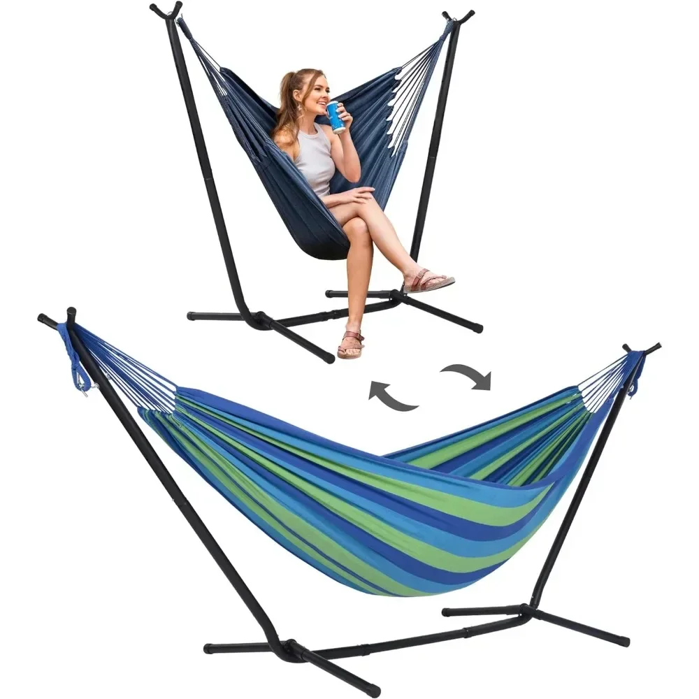 

Hammocks Hammock Chair with Stand, 475 Lbs Capacity, Heavy Duty Two Person Hammocks with Stand, Camping Hammock