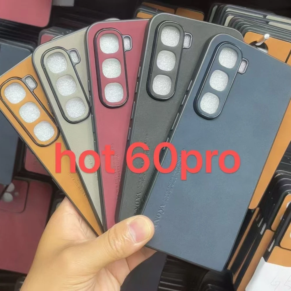 Luxury Leather Silicone Shockproof Bumper Case with Frosted Matte Finish