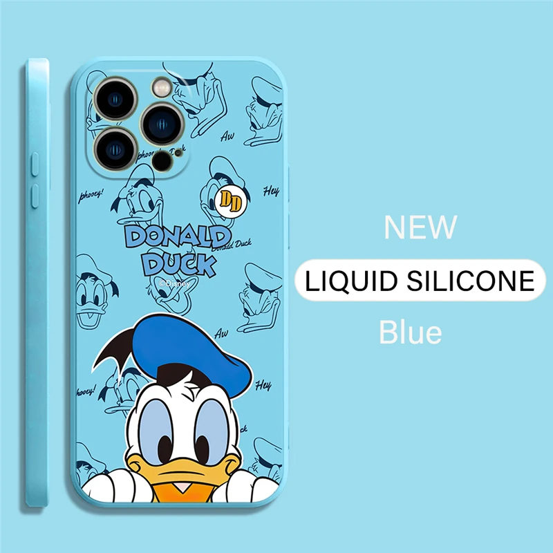 Donald Duck Mickey Minnie Mouse case For iPhone 13 12 11 Pro Mini X XR XS Max SE 6 6S 7 8 Plus Phone Case liquid silicone cover iphone 12 pro max leather case