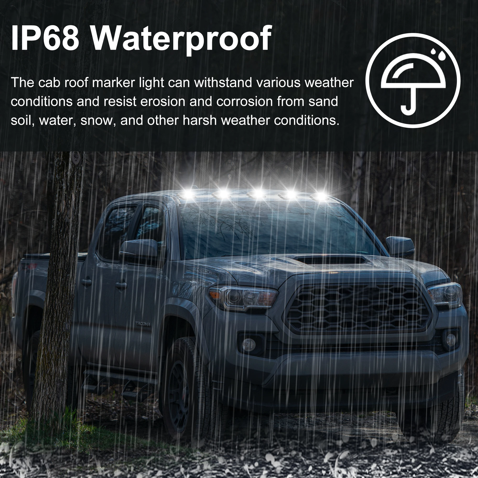 5 Stück bernsteinfarbene/weiße/geräucherte Chevy/GMC-Kabinendach-Lauflicht-Abdeckungsbasis mit T10 5050 LED-Lampen für C/K 1500 2500 3500 Pickup-Trucks – Detail 13