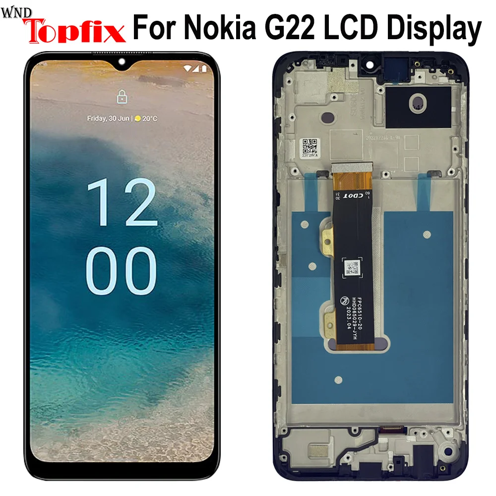 

ЖК-дисплей 6,5 дюйма для Nokia G22, ЖК-дисплей с сенсорным экраном и дигитайзером в сборе с рамкой для Nokia G22, ЖК-экран