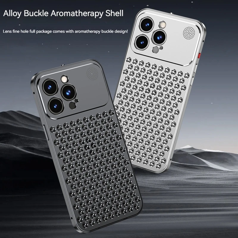 Ultra-thin Aluminum Alloy Heat Dissipation Phone Case - Shock-absorbing Metal Back Cover