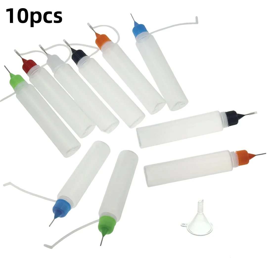 PE Plastic Squeezable Tip Applicator Bottle Refillable Dropper with Needle Tip Caps Paper Quilling DIY Scrapbooking 30ml