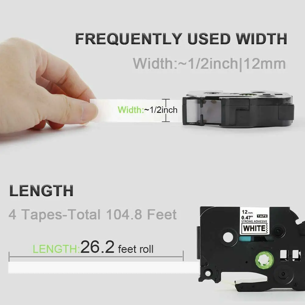 Label Tape 1Pcs 6mm/9mm/12mm 231 221 211 Compatible For Brother P-Touch Label Maker For TZ TZE 131 231 335 631 Ribbon