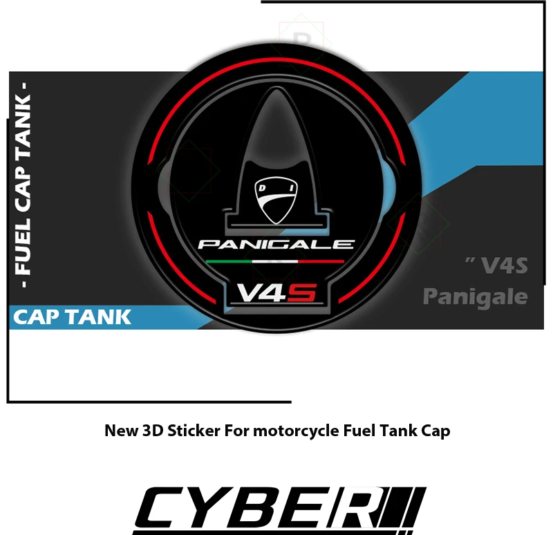 For Ducati PANIGALE V4 V4R V4S V4SP V2 Fuel Cap Tank Resin 3D Fuel Tank Cap Filling Cover Sticker Gas Cap Fuel Tank Decals LOGO