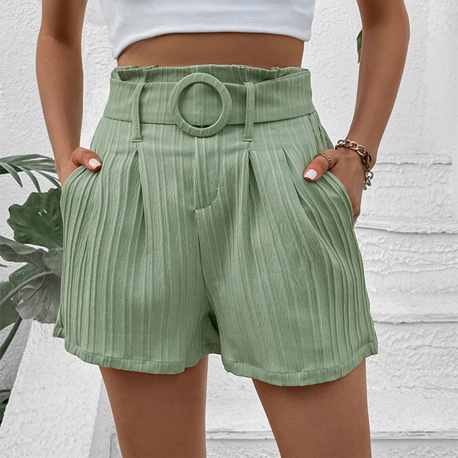 

Short Shorts For Women Festival Casual Solid Lace Up Simple With Pockets Suit Set Women Pants Ladies 2023 Pantalones Cortos