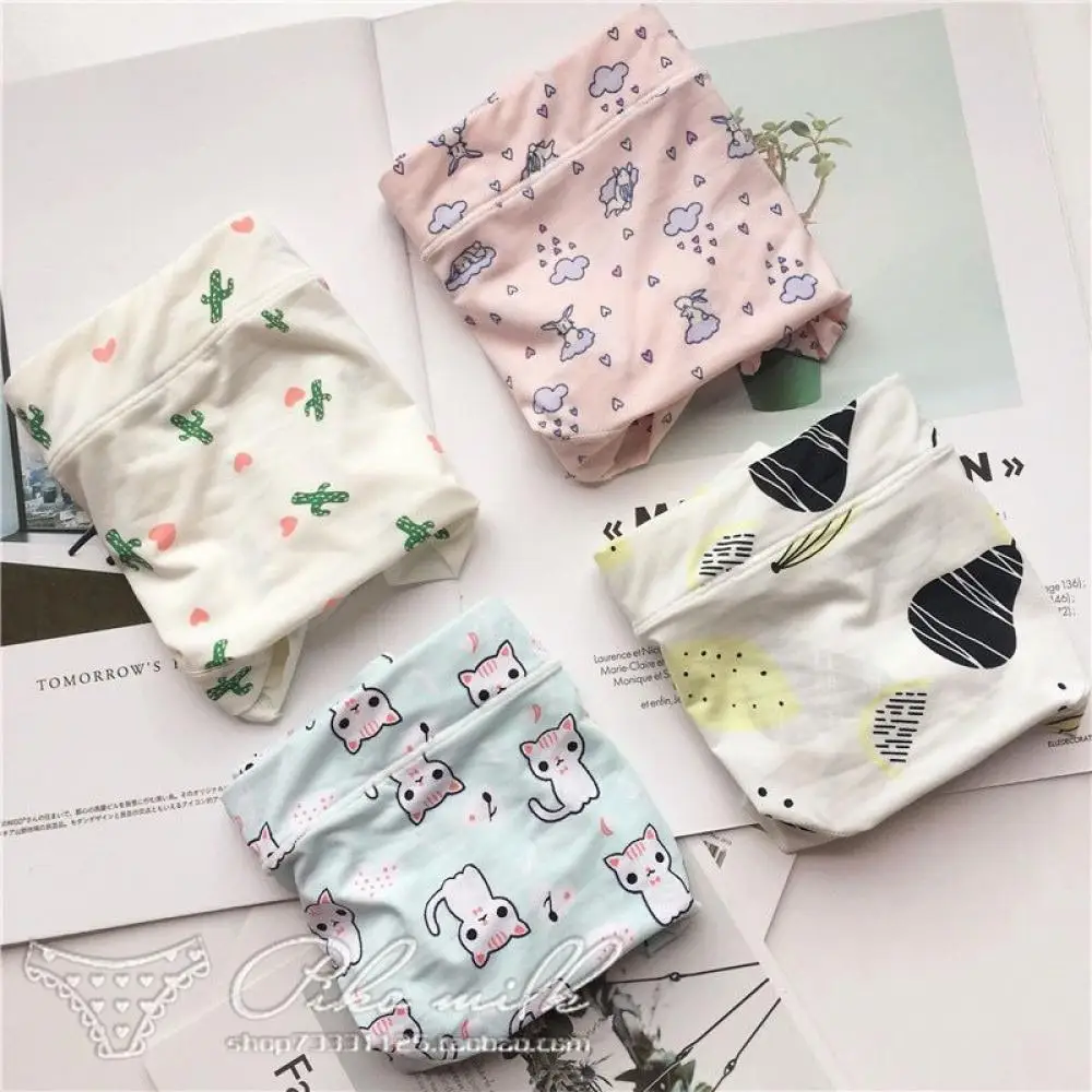 Cartoon Hello Kitty Girls Underwear Panties Sexy Panties Sanrioed Anime Kawaii Women Cute Cat Ice Silk Print Breathable Briefs