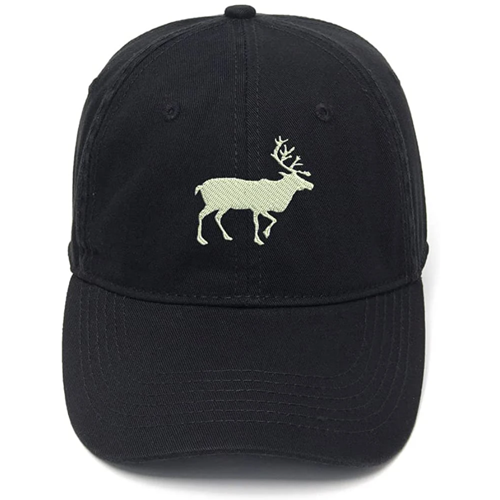 

Lyprerazy Men's Baseball Cap Animal Moose Embroidery Hat Cotton Embroidered Casual Baseball Caps