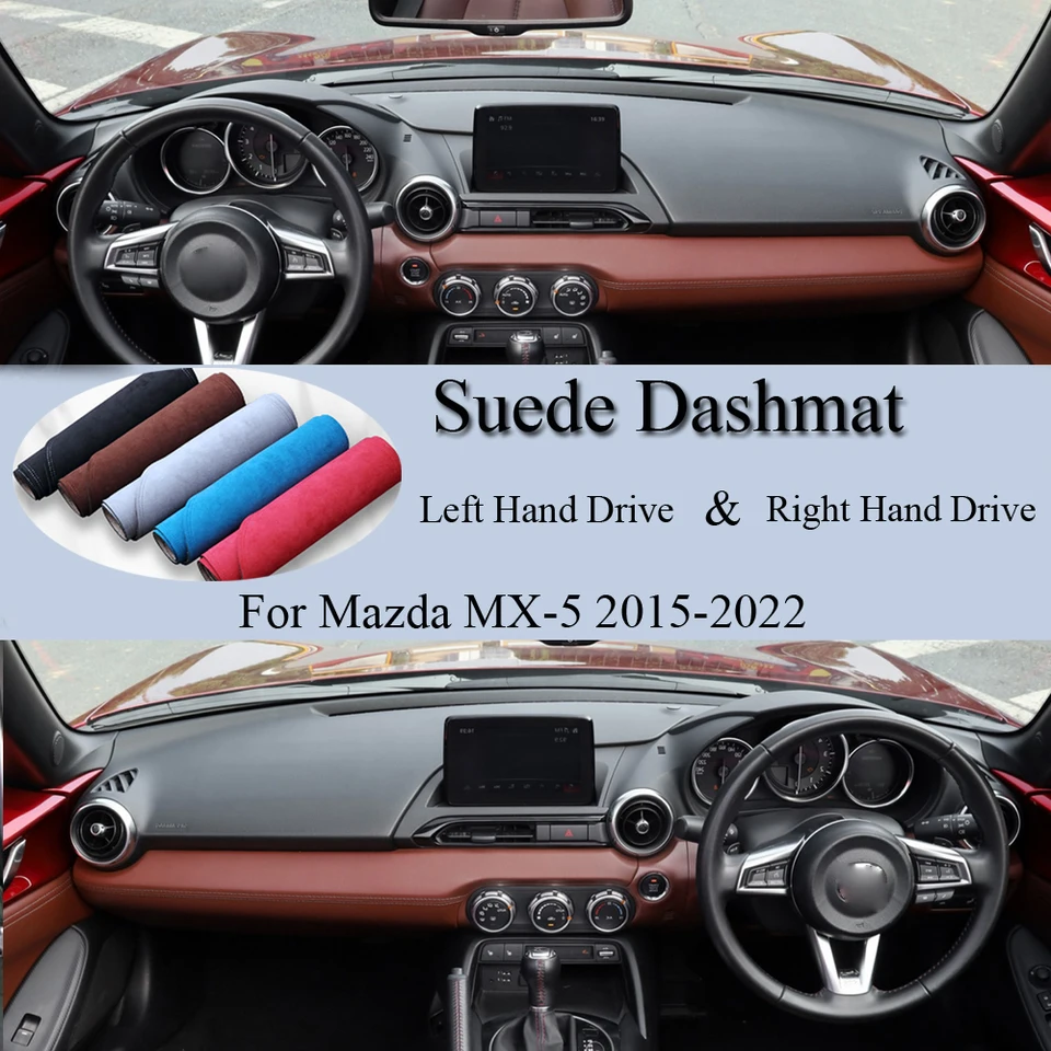 BIVVI Housse de Tableau de Bord,pour Mazda MX-5 Roadster Miata ND 2015-2023,Right Rudder Console Centrale Tapis de Tableau de Bord Protection Solaire Accessoires