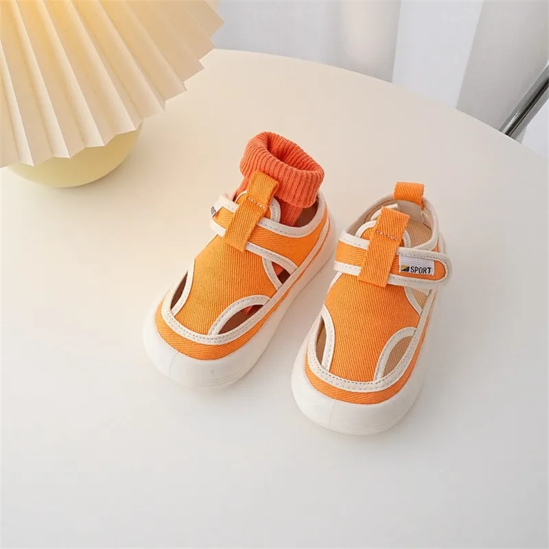 Children Hollow Canvas Shoes Spring New Baby Candy Color Shoes Boys and Girls Summer Breathable Small Cloth Sandals baby shoes kids shoes children sandals kids sandals