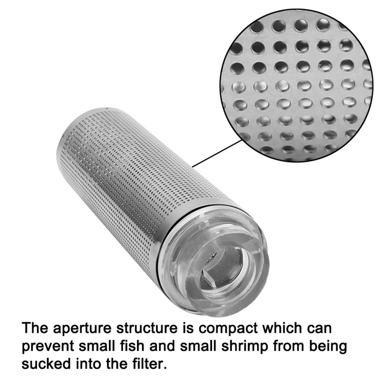 Stainless Steel Aquarium Filter Inflow Media Cover Micro Metal Mesh Shrimp Guard Filters 12mm 16mm Fish Tank Accessories