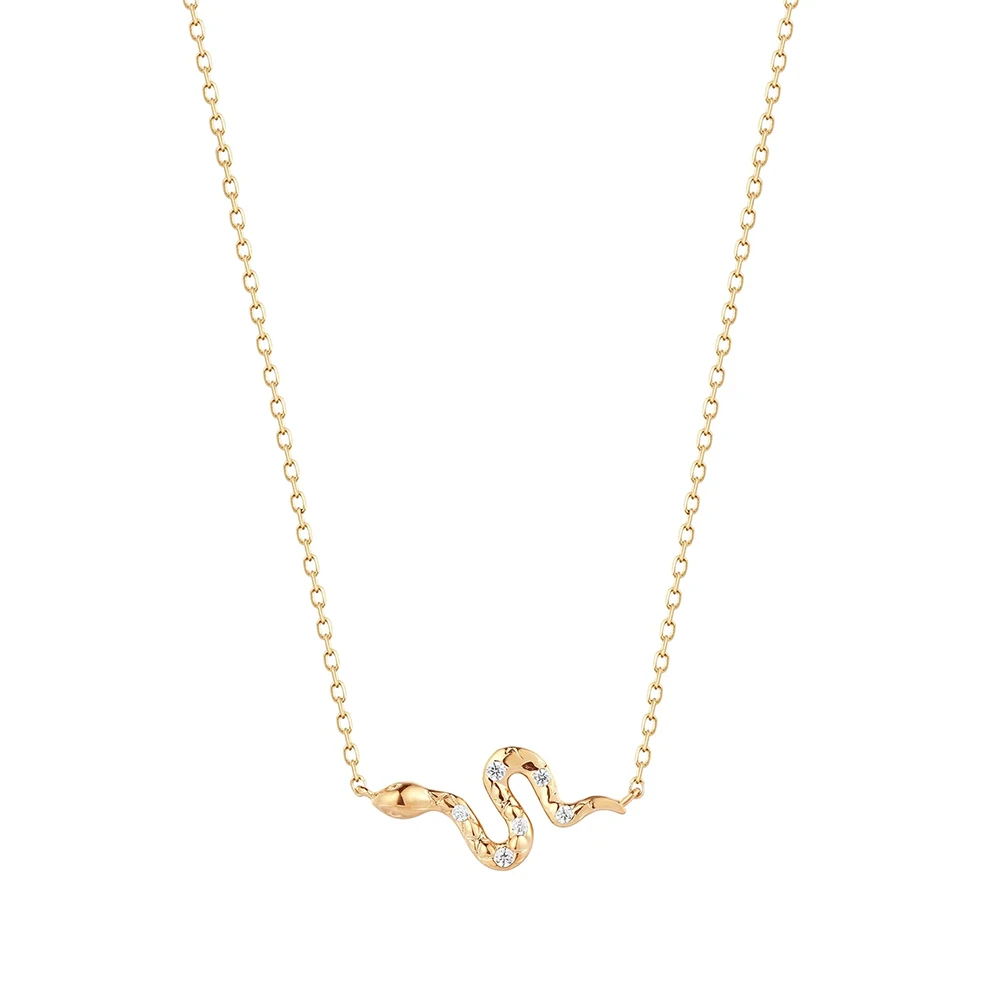 Snake Shape Sterling Silver Necklace
