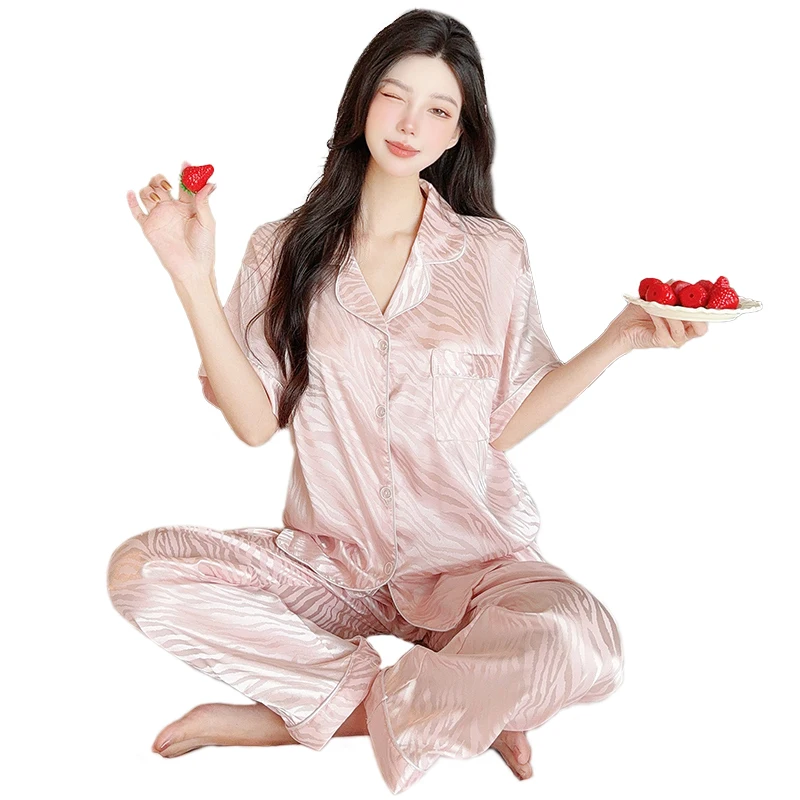 مخطط طباعة بسيطة عادية جديدة 2 قطعة منامة مجموعة ا...