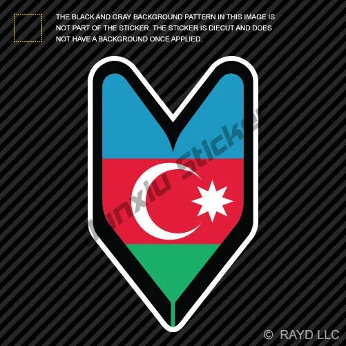 Azerbaijan Pride Flag Decal Sticker - Two 3" Full Color Vinyl Stickers For Car, Laptop, Wall, Bumper - View #10