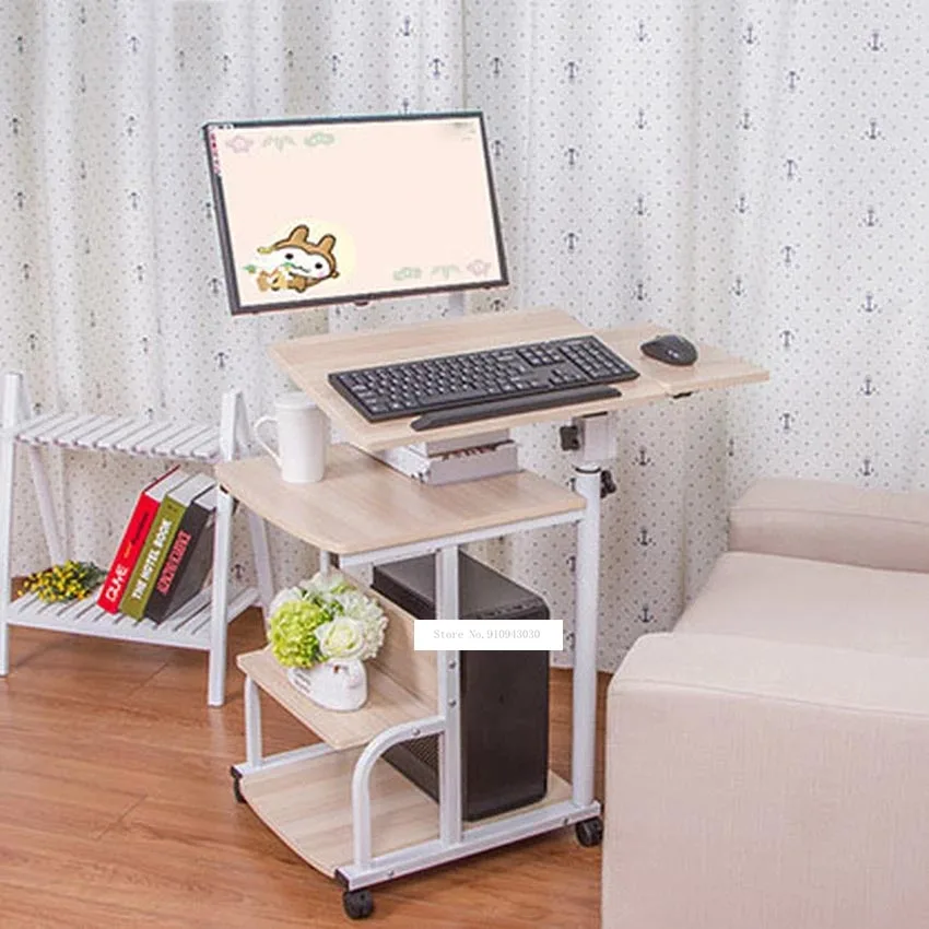 Adjustable Lifting Standing Laptop Desk, Portable Computer Table, Removable Storage, Small Side Table, Mini Sofa Cabinet