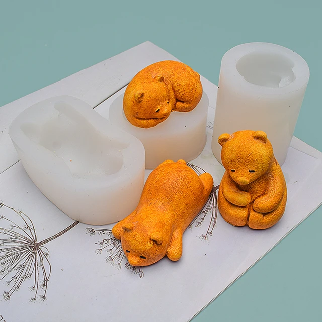 Cute Bear Silicone Mold Mini bear mold for Candle Making DIY