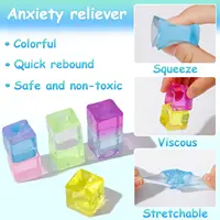 5-100 pièces de jouets sensoriels en forme de glaçons, cubes anti-stress moelleux pour adultes et enfants, soulagement de l'anxiété et du stress, thérapie manuelle, sensoriel et moelleux 3