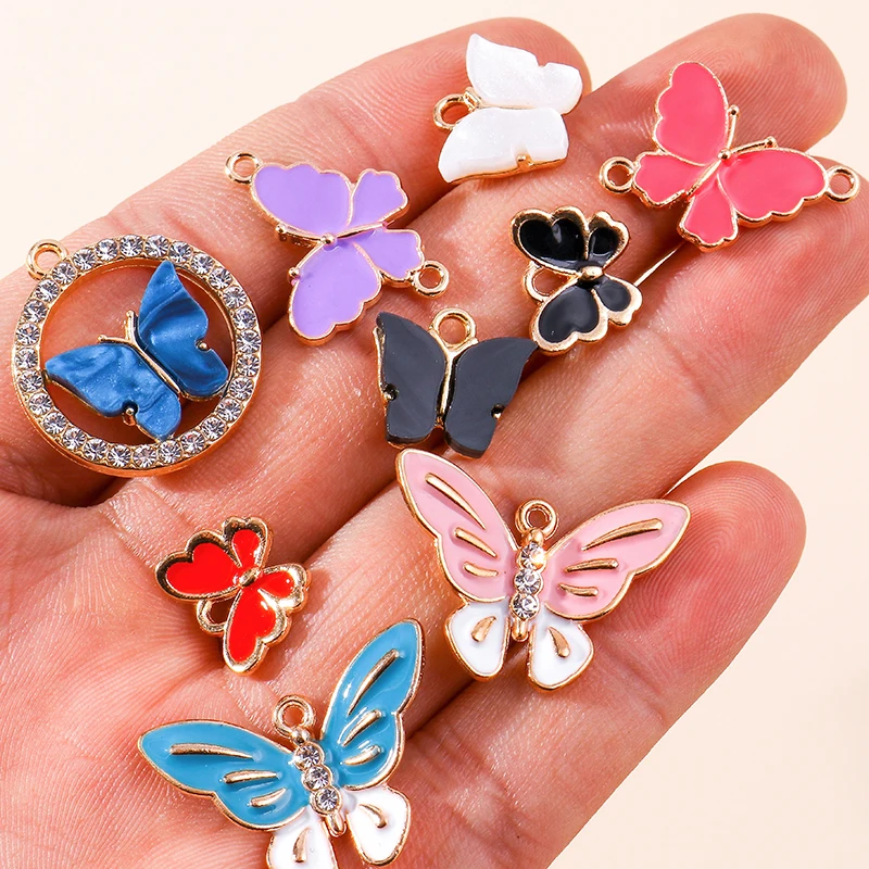 Leslie gemischte niedliche Tier-Charms, Emaille, Einhorn, Ente, Hund, Katze, Kaninchen, Anhänger für DIY-Ohrringe, handgefertigte Accessoires – Detail 12