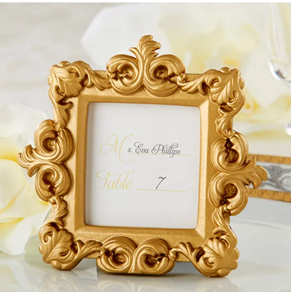 10pcs/lot Vintage Royal Baroque Resin Glitters Photo Frame Baby Place card Holder Tabletop Decor