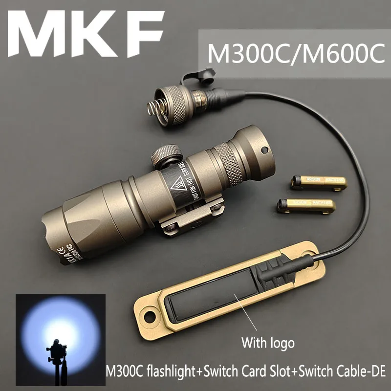 

Tactical M300 M600 Scout Light Surefir M600C M300C Flashlight LED Weapon light With MLOK Pocket Panel And SF Remote Switch Set