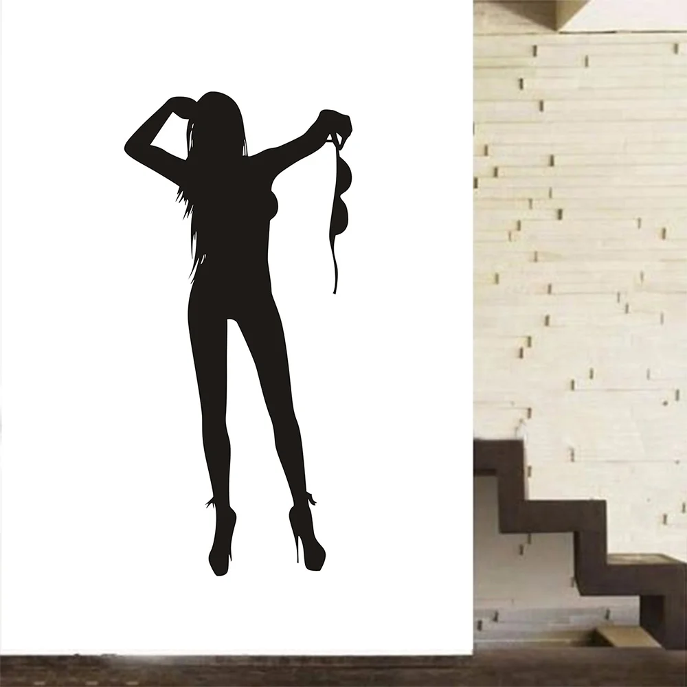 Sexy Lady Vinyl Wall Art Room Sticker Wall Decal Silhouette Donna Standing Murale Wallpaper 3 Taglie