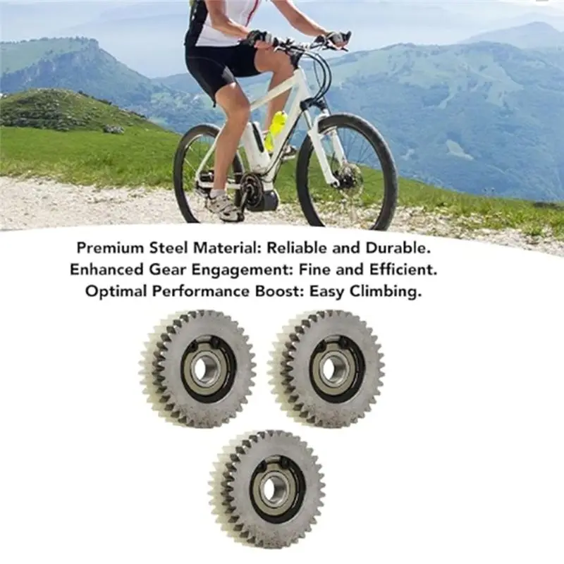 AEE6-3Pcs Bafang Mxus 허브 모터 용 500W 모터 용 서클립이있는 36T 기어 나일론 기어 내마모성 스틸 기어 액세서리