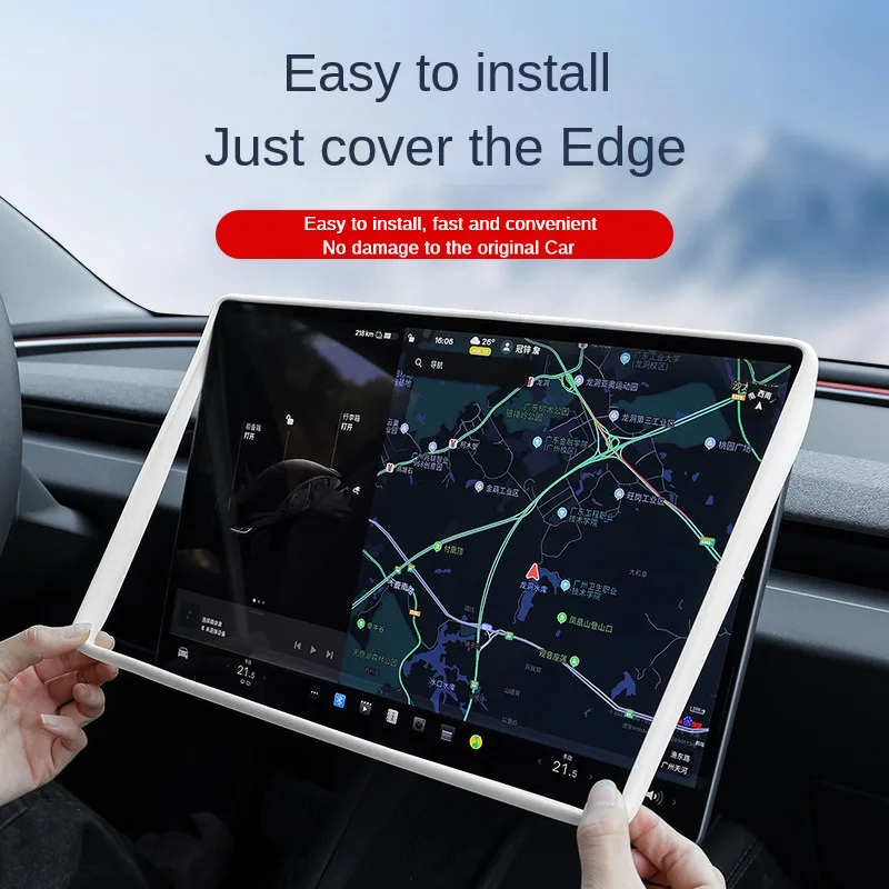 for Tesla Model 3 Highland 2024 Silicone Screen Frame Display Edge Protector Model Y 2023 Central Control Protective Cover MY