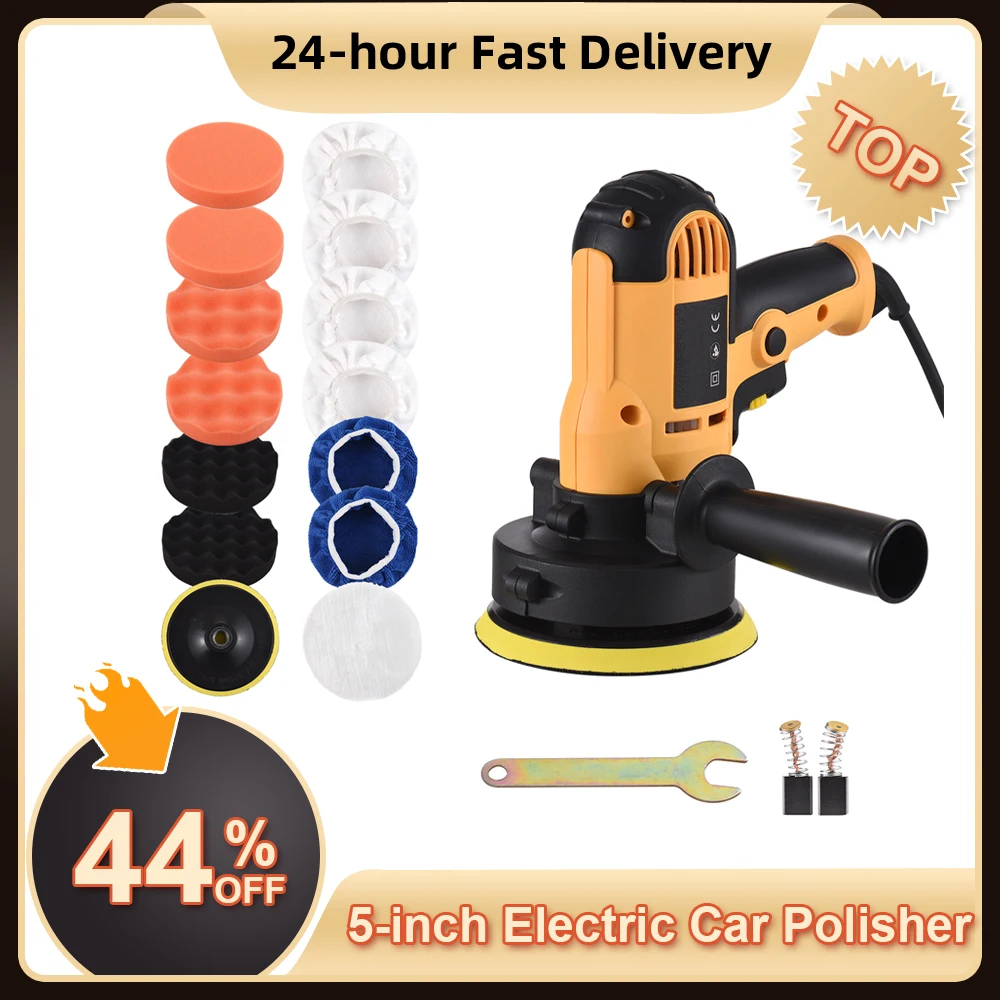 

Auxiliary Car Electric 700W 600-3700RPM Kit Auto with Wool Handle Buffer Car Polisher Variable Sponge Polishing 5-inch Machine