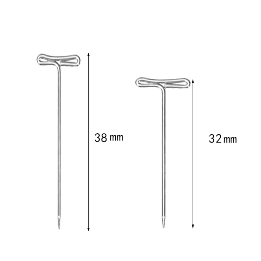 170개 T핀 스테인리스 스틸 세트 플라스틱 박스 두 가지 사이즈(32mm, 38mm) 재봉 블로킹 재단사 바느질공예용