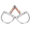 Horse Snaffle Stainless Steel D-Ring Horse Chew French Link Loose Thickeness Bit Loose Mouth Bit with Copper Rollers for Horse 1