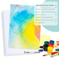 25 feuilles, papier aquarelle 300g, adapté à la peinture professionnelle, papier épais pour aquarelle, dessin, origami et école d'art 6