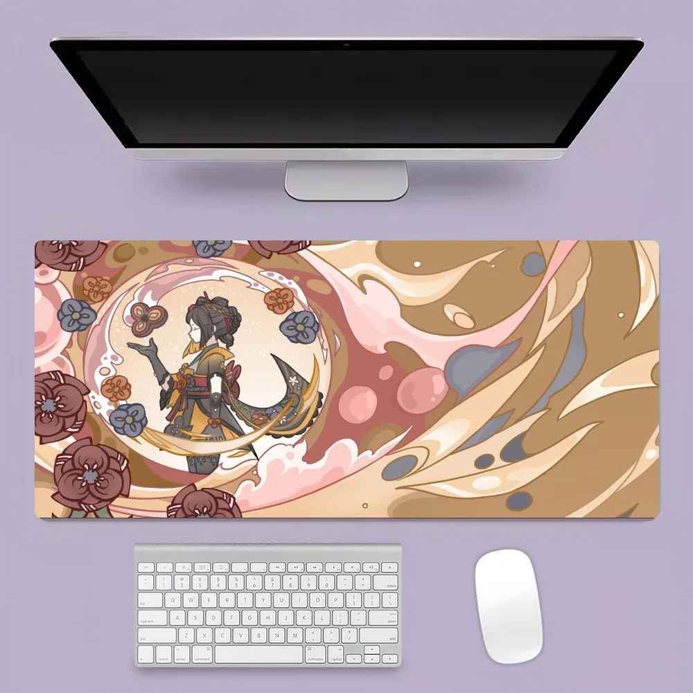 Genshin Impact Chiori Navia Caspar Mousepad Office Large Mouse Mat Keyboard Mats Rubber PC Computer Game Big Anti-slip Mice Mat 3