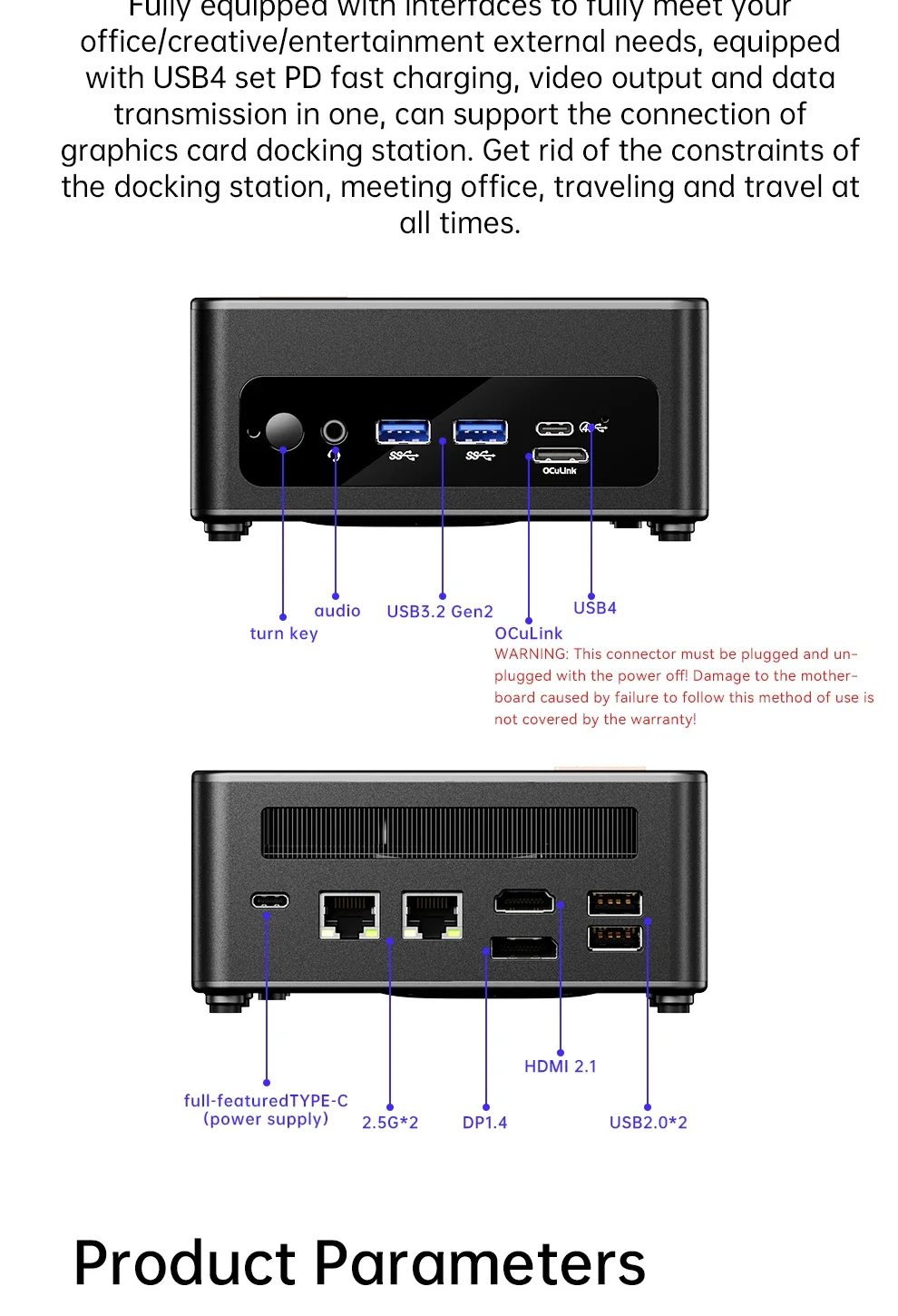 SZBOX GEM12 Ryzen 7 7840HS 8845HS R9 6900HX Mini PC Windows 11