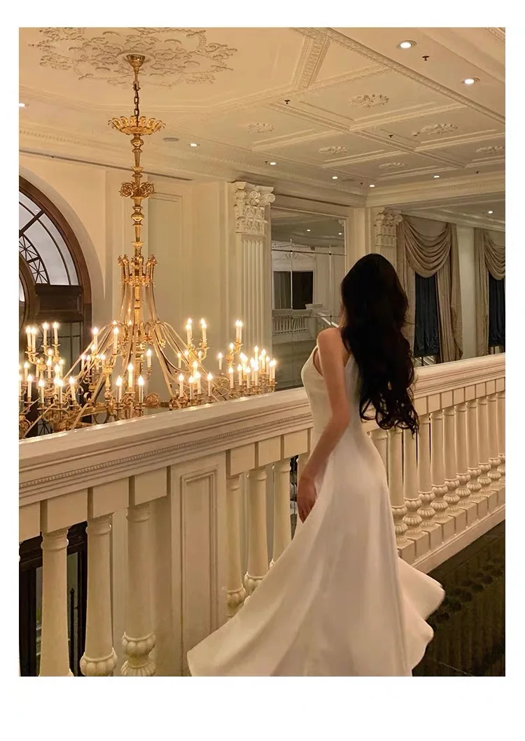 France Vintage Evening Party Long Dresses for Women Solid Sleeveless A-line Princess Wedding Prom Robe New Spring Vestido Mujer