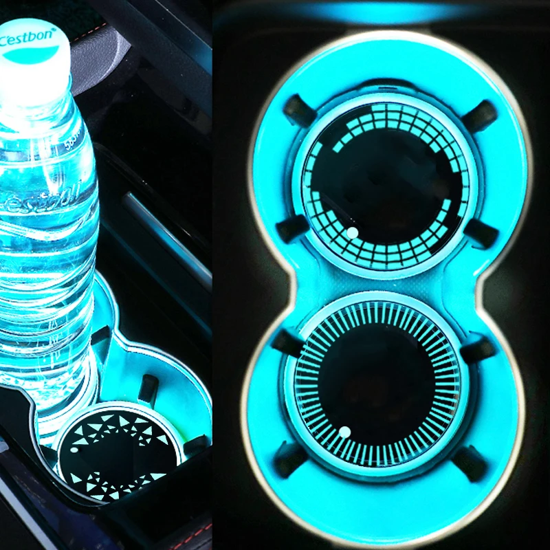Luminoso Car Water Cup Coaster Led Drink Cup Holder Mat Per Dacia Spring Logo Led Cupmat Atmosphere Rgb Lights Pad Accessori