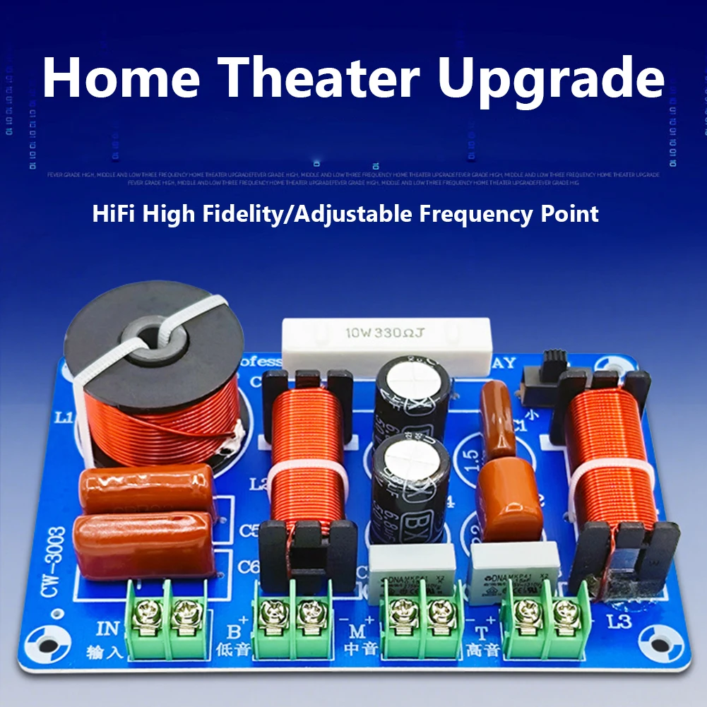 3 Ways 250W Audio Speaker Crossover Module Treble Medium Bass HiFi Audio Speaker Crossover 5200Hz-5500Hz DIY Home Audio Systems