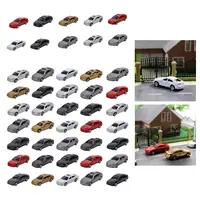60Pcs Mini Model Painted Car 1:87 Scale Street Layout Miniature Vehicle 1