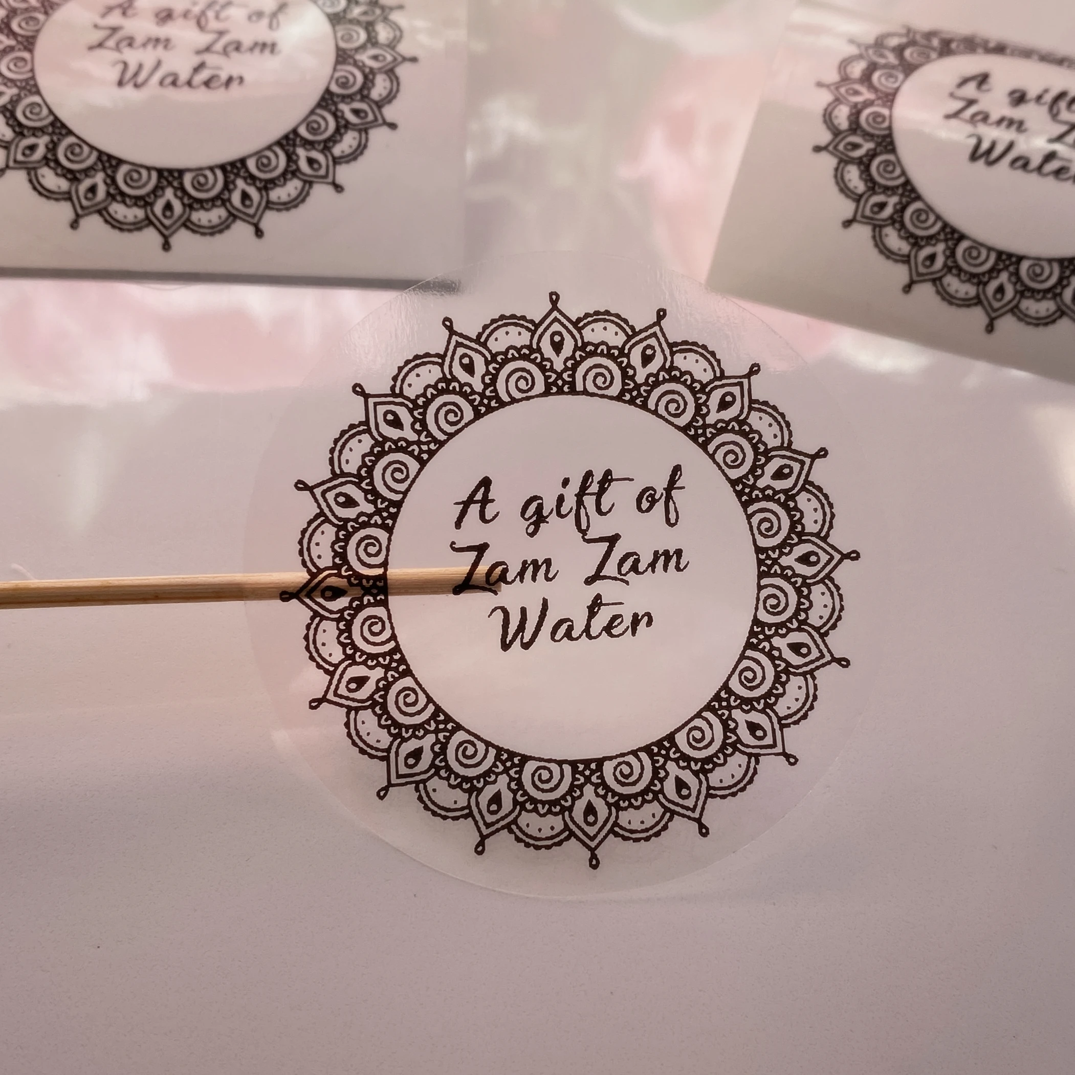 50 EID Zam Zam Water Muslim Islam Gift Stickers Eid al-Adha Decorations Label