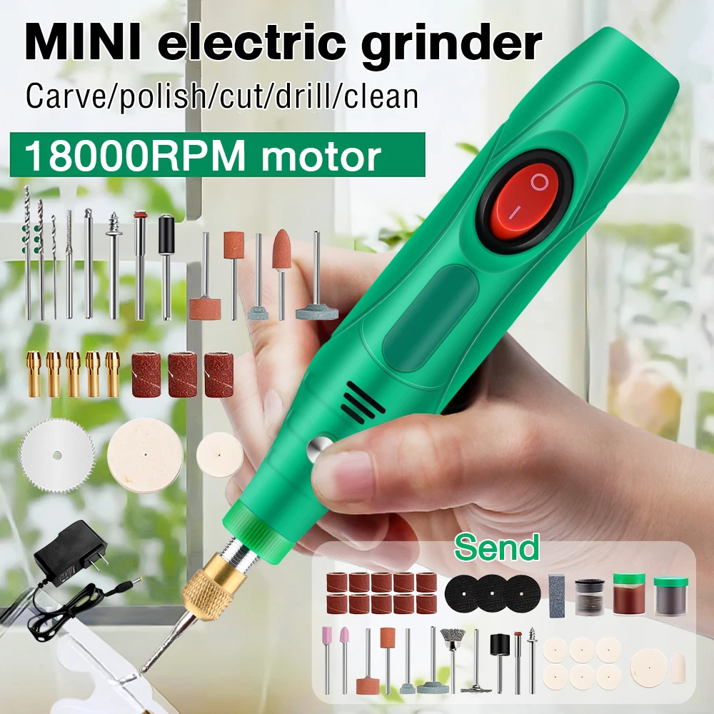 Electric Drill Grinder Engraver Pen Grinder Mini Drill Polishing Electric Rotary Tool Grinding Machine Miniature Household Tool