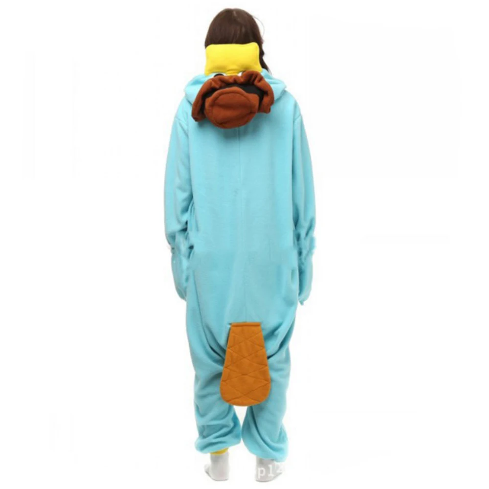 Unisex Winter Warm One-Piece Cartoon Animal Tight Pajamas Polyester Comfortable Skin-Friendly Sleepwear Cosplay Clothes