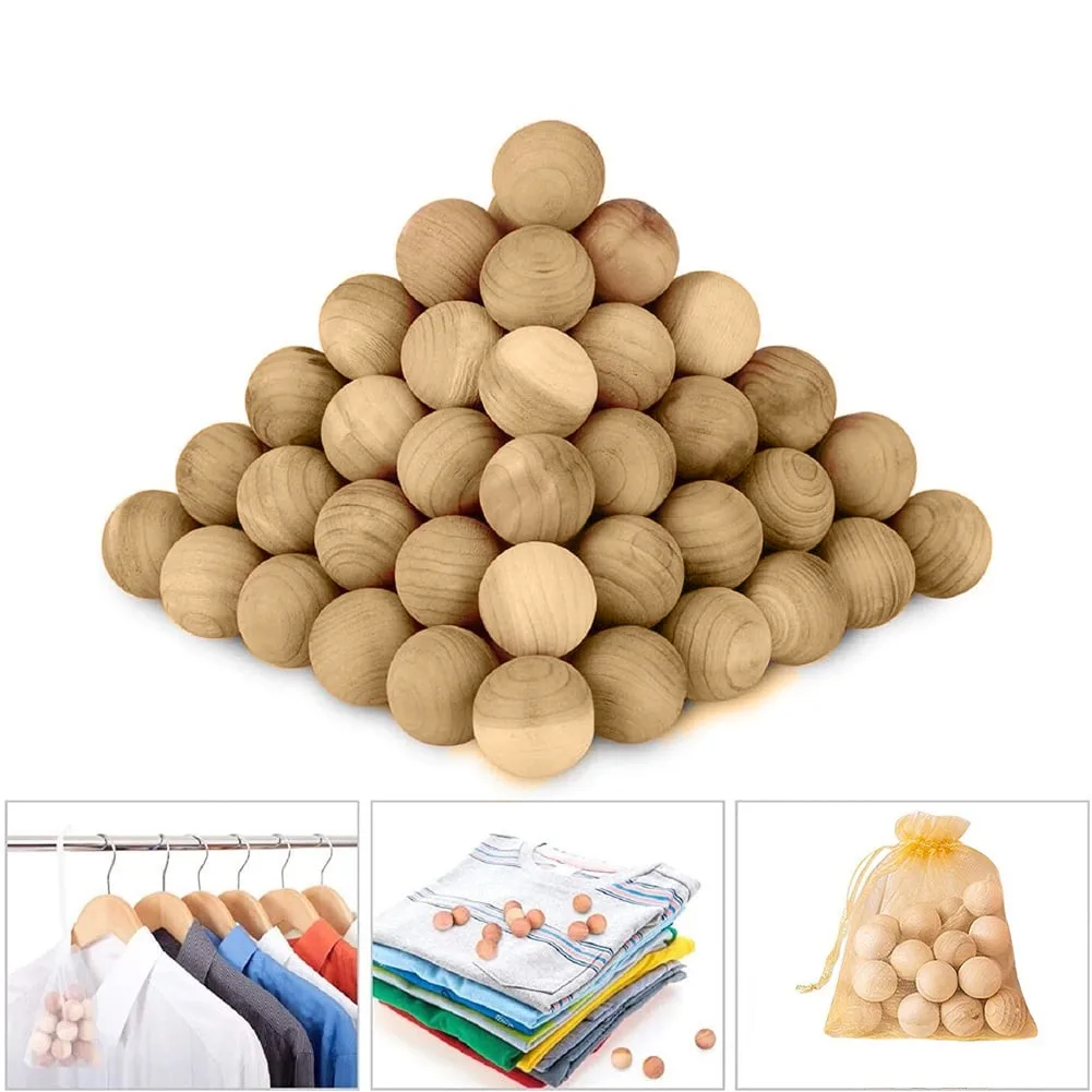 Cedar Camphor Balls 80-Piece Wardrobe Deodorizing Mildew-proofing Insect-proofing Natural Moth Balls Deodorant Balls