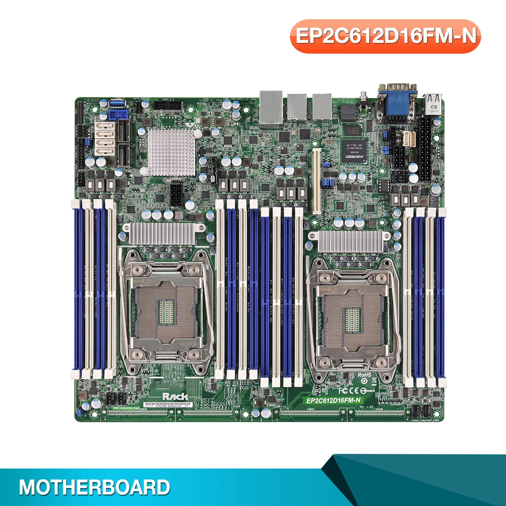 

Server Motherboard For EP2C612D16FM-N For ASROCK LGA2011 C612 Support E5-2600 V3 V4