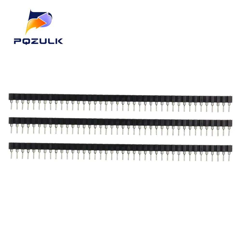 10PCS 40P Male Header 1X40 Pin 2.54 Round Female Pin Header Connector 1*40 Hole Single Inline Row Needle Seat Hole Row
