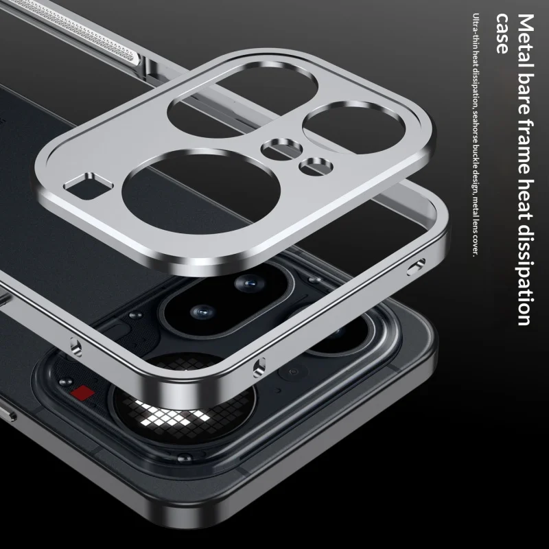 Luxury Metal Bumper Shockproof Bare Skin Hard Aluminum Frame with Camera Protection